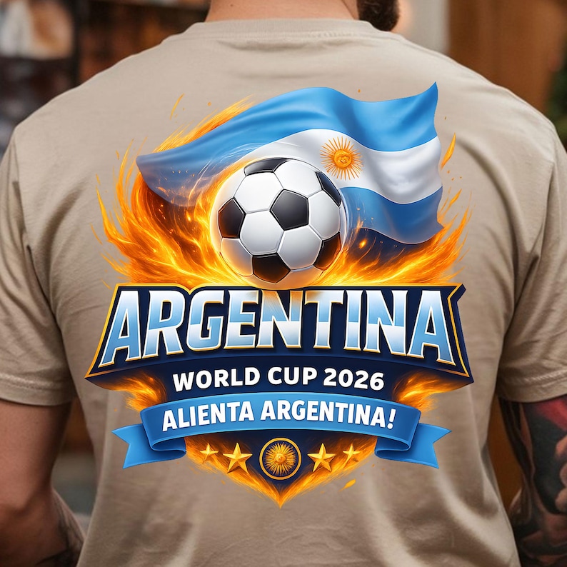 Argentina football fan sublimation design for World Cup supporters, world cup 2026 shirt png, bestseller png, world cup 2026 pbg, world cup shirt png, world cup 2026 usa, usa canada mexico, 2026 world cup png, worldcup shirt