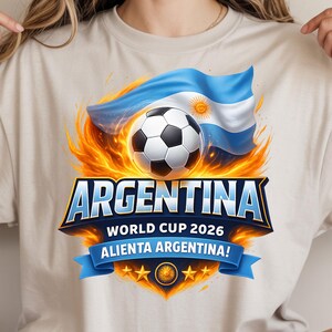 Argentina football supporter design with soccer ball, flag and fire effect