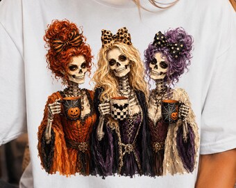 Halloween Skeleton Witches PNG, Witch trio design, Spooky Season PNG (Digital Download)