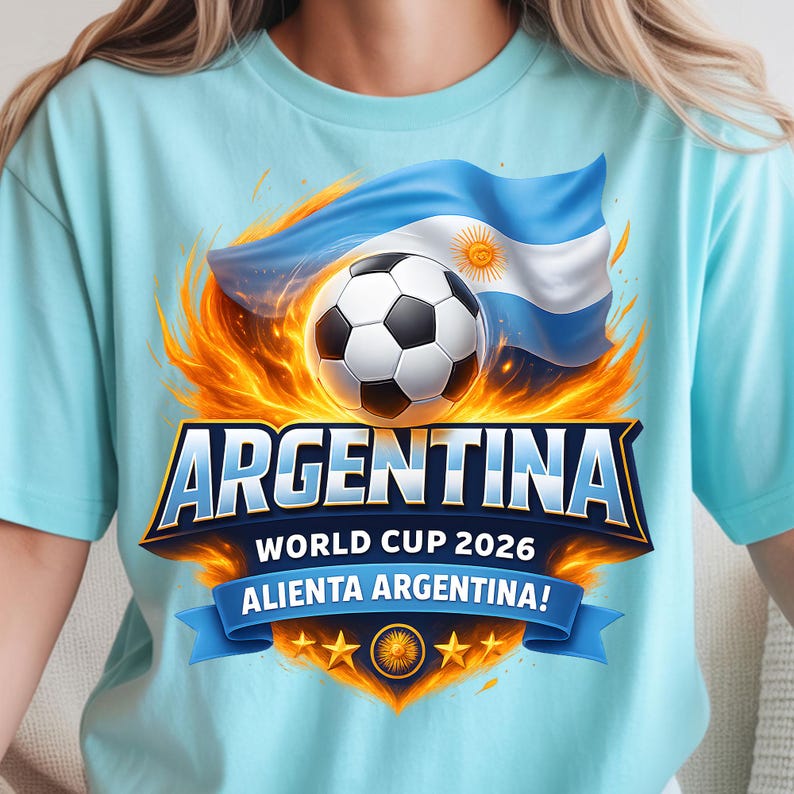 Argentina national football team supporter graphic with soccer ball