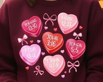 Christian Valentine Candy Hearts PNG, Bibel-Vers-Design (Digitaler Download)