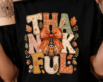 Thankful PNG, thankful turkey clipart, thanksgiving design, Fall Digital Download
