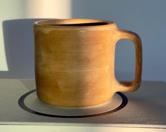 Taza de cerámica color miel y ámbar - Taza rústica de gres (255 ml)