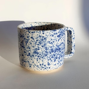 Modern Blue Speckle Mug – Wheel Thrown Handmade Pottery