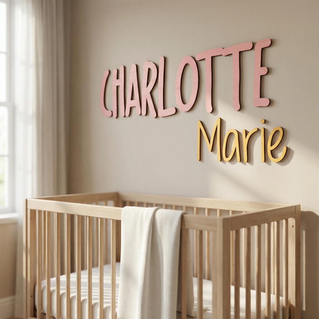 Personalized Wooden Name Sign for Nursery and Kids’ Room – Custom ...
