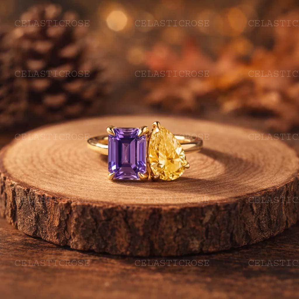 2つの石のリング - Etsy 日本