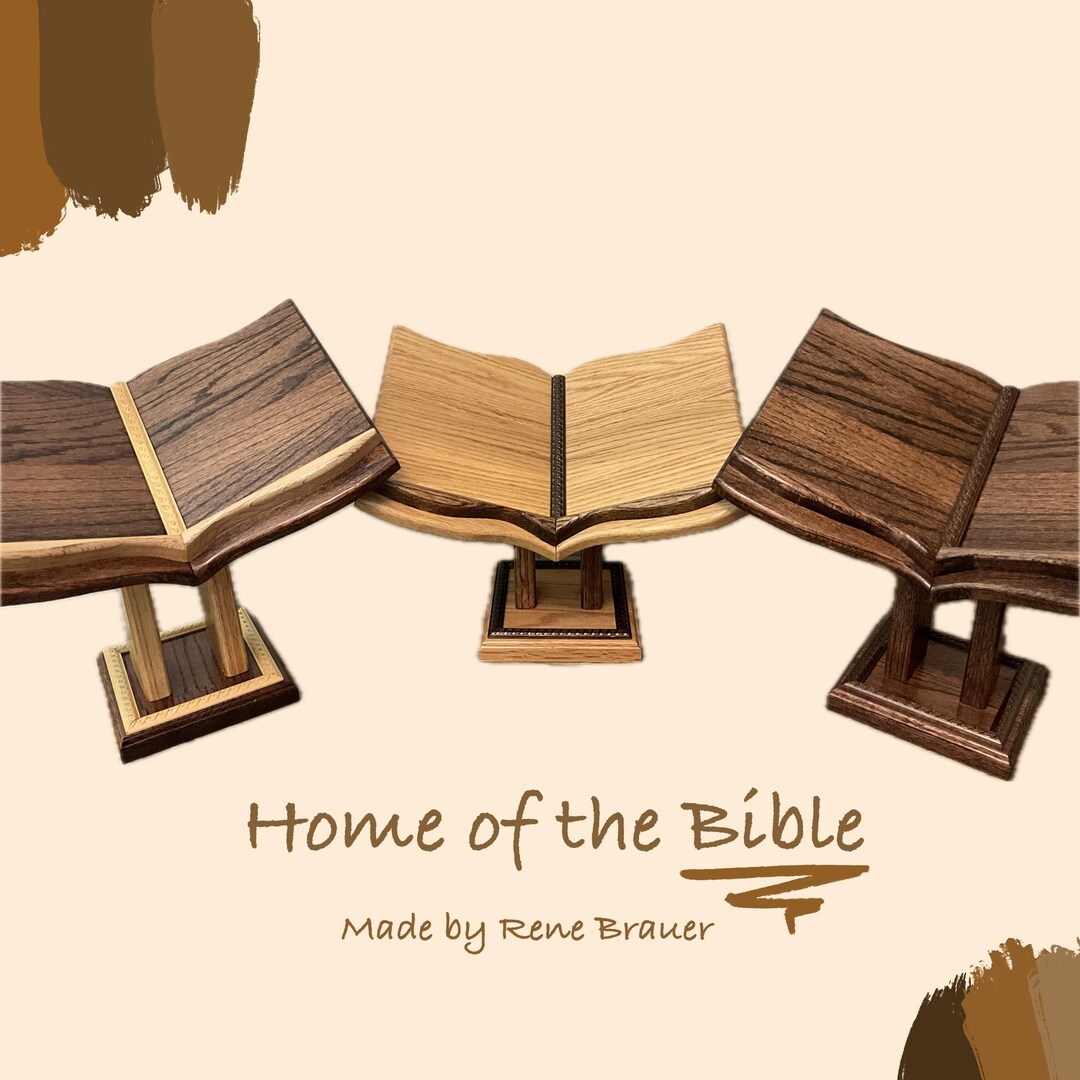 Handmade Wooden Bible Stand | Scripture Book Holder | Solid Wood ...