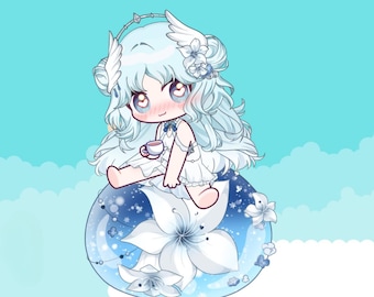 Live2D Chibi VTuber Modell | Süßes Mini Anime Mädchen | Voll getakelt und VTS bereit