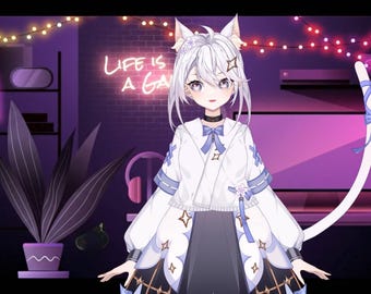 Live2D VTuber-model vrouwelijk personage | Volledig gemonteerd en klaar voor VTube-studio