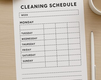 Minimalist Cleaning Schedule Printable