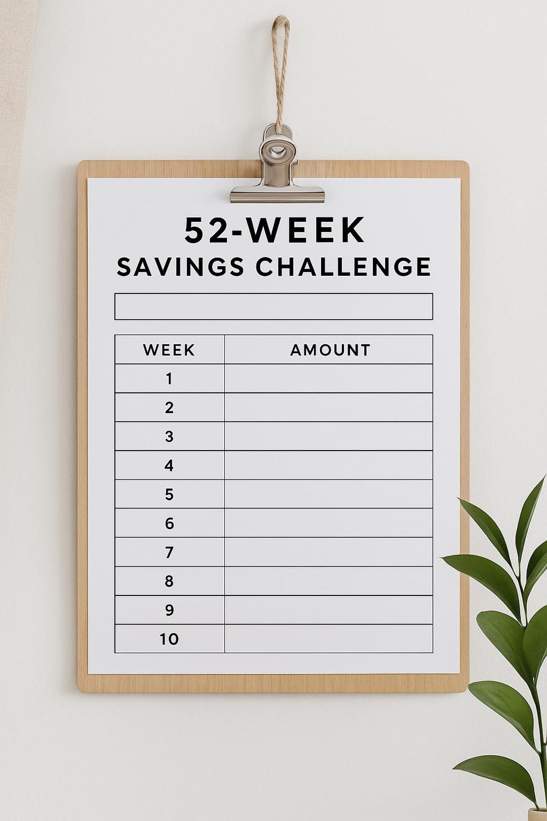 52-week Savings Challenge Printable | Minimal Money Saving Chart - Etsy