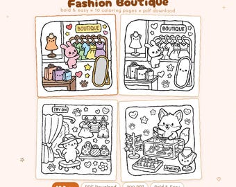 Fashion Boutique: Süßes Modeboutique Malbuch zum Entspannen von Miyo Pages