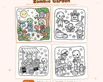 Zombie Garten: Gruselig süßes Zombie Garten Malbuch zum Entspannen by Miyo Pages