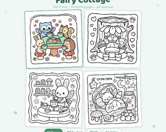 Cottage der Feen: Süßes Cottage Ausmalbuch zum Entspannen von Miyo Pages