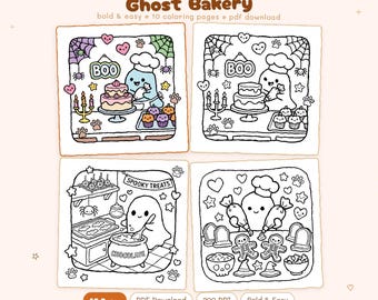 Geister-Bäckerei: Süßes Geister-Bäckerei-Malbuch zum Entspannen in einer Geister-Bäckerei