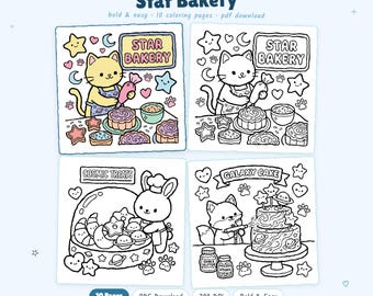 Sternbäckerei: Süßes Sternbäckerei-Malbuch zum Entspannen von Miyo Pages