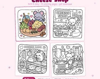 Käseladen: Süßes Käseladen Malbuch zum Entspannen von Miyo Pages