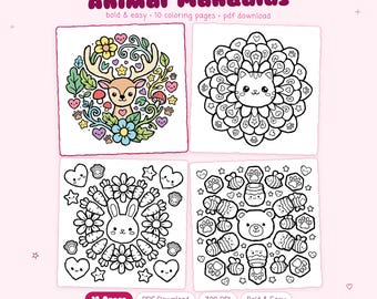Tier-Mandalas: Süßes Tier-Mandalas Malbuch zur Entspannung von Miyo Pages