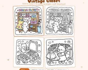 Vintage Schrank: Vintage Schrank Malbuch zum Entspannen von Miyo Pages