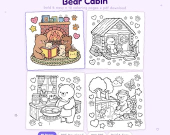 Bärenhäuschen: Süßes Bärenhäuschen Malbuch zum Entspannen von Miyo Pages