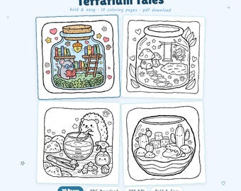 Terrarium Tales: Süßes Terrarium Tales Malbuch zum Entspannen von Miyo Pages