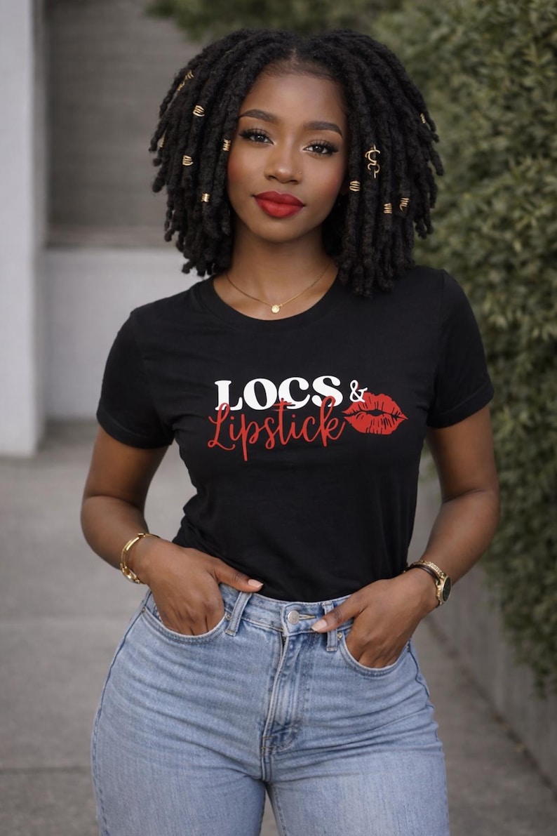 Locs & Lipstick Graphic Tee | Black Woman Natural Hair Shirt - Etsy