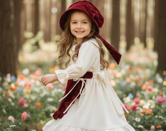 Velvet Medieval Dress, Renaissance Costume, 1st Birthday Outfit