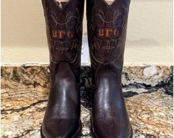 Tony Lama Black Bullhide Leather Men\'s Boots Size 10 D Tony Lama Western Cowboy Black Bull Hide Leather Boots Mens  main image 2