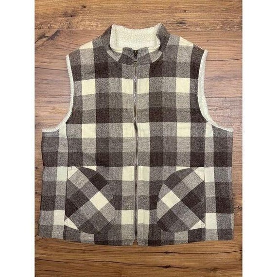 Vintage Pendleton Vest Large Shearling Western Co… - image 1