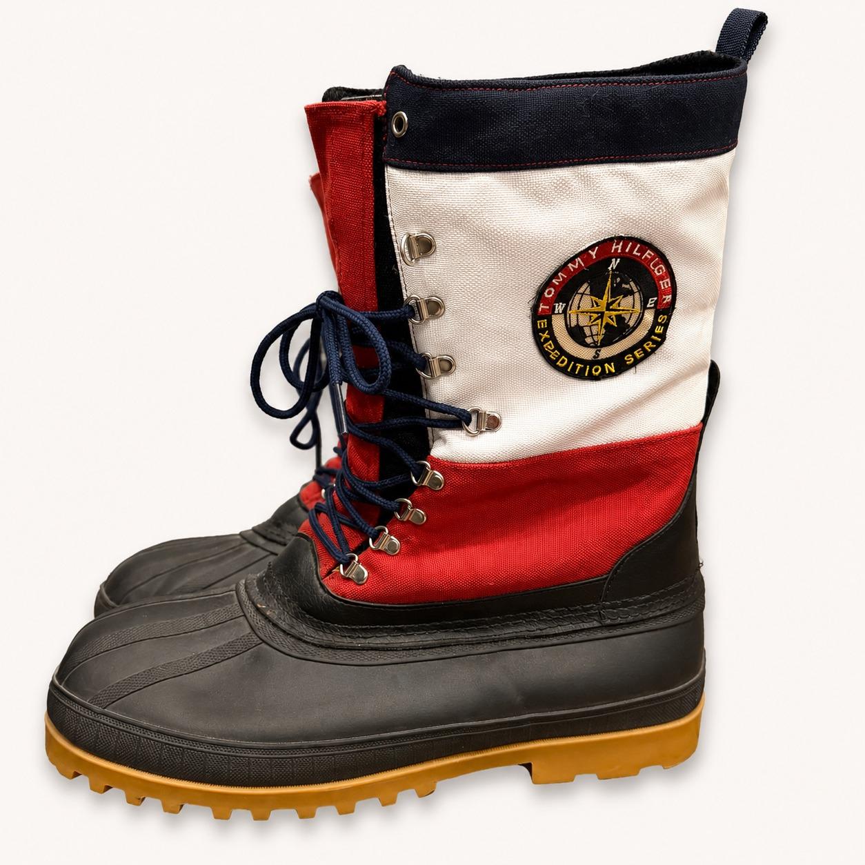 Vintage‎ 90s Tommy Hilfiger Mens 13 Snow Boots Expedition Series Red White Blue Tommy Hilfiger Red Boots for Men | Mercari main image 3