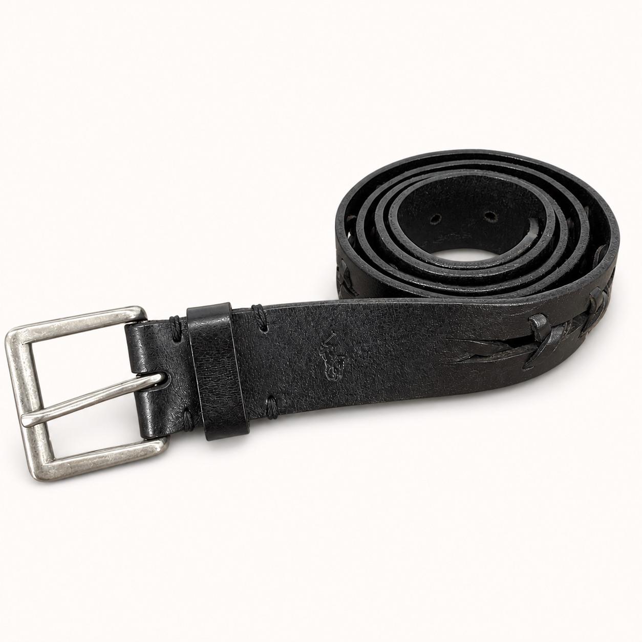 Genuine Vintage POLO Ralph Lauren Black Belt Leather Unisex Dress Belt 90s M Polo Ralph Lauren Italian Belts for Men for sale | eBay main image 2