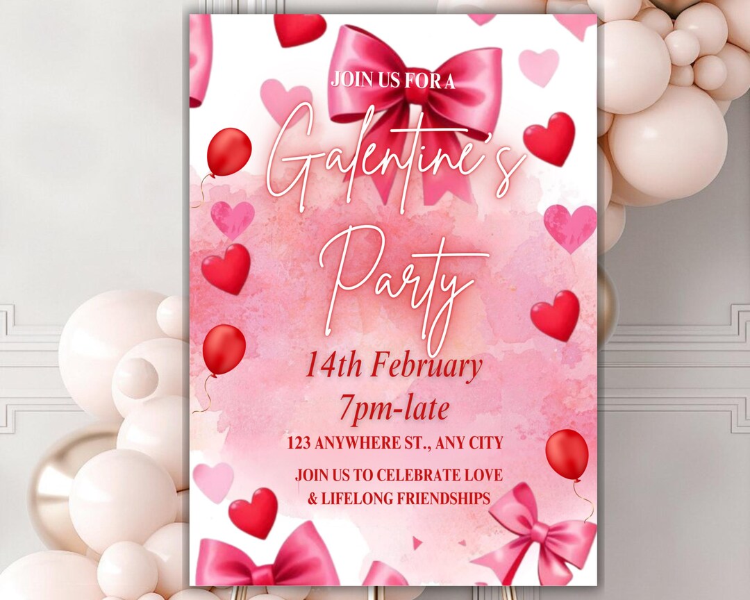 Galentine's Party Invitation, Girls Night Invite, Galentine's Day Evite ...