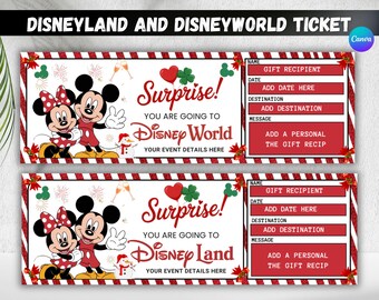 Disneyland und Disneyworld Ticket, Surprise Trip Ticket, Geburtstag Geschenk Ticket, Themenpark-Eintrittskarten, Disney Ticket Geschenk, digitaler Download