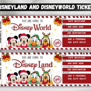 Entrada a Disneyland y Disneyworld, regalo sorpresa, entrada a parques temáticos, regalo personalizado para las fiestas, entrada a Disneyworld, descarga instantánea