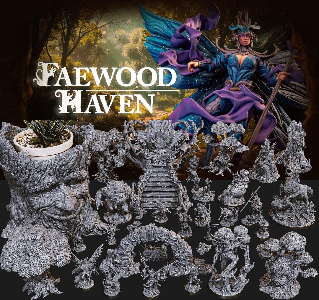 Faewood Haven 2024 June, 32mm 75mm Scale Fantasy RPG Digital STL Bundle ...