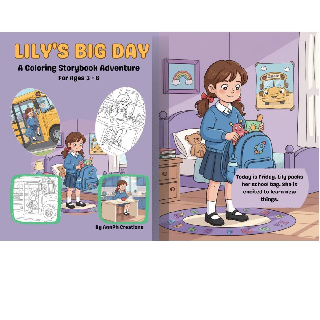 Kids Coloring Storybook | Morning Routine, School, Kindness Lessons ...