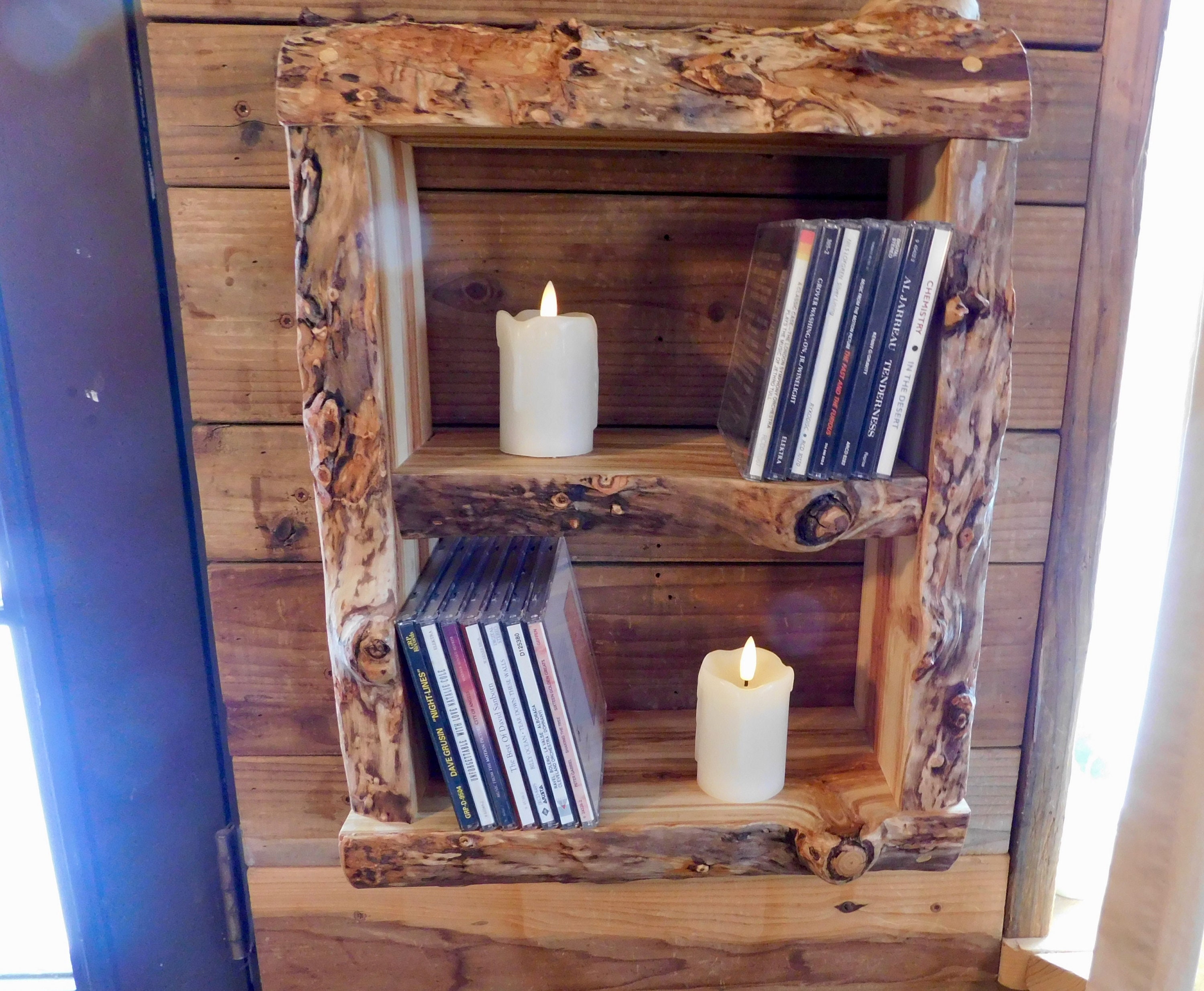 Man Cave Shelf Rustic Wall Shelf Cubby Hole Shelf Shadow Box Etsy