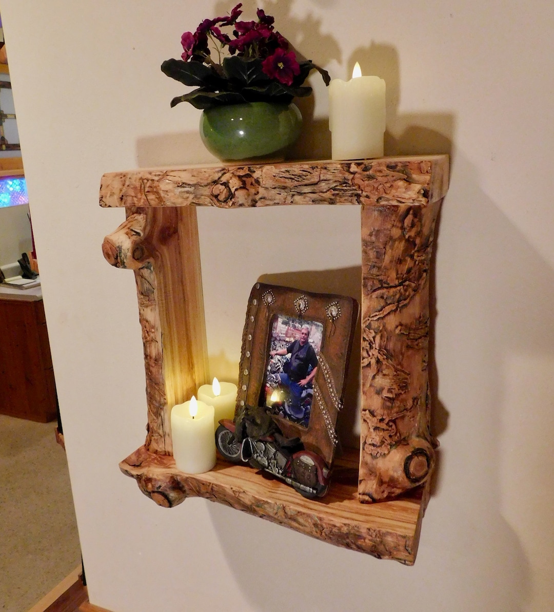 Rustic Shadow Box, Memorial Shelf Shrine Shelf Alter Display Bible ...