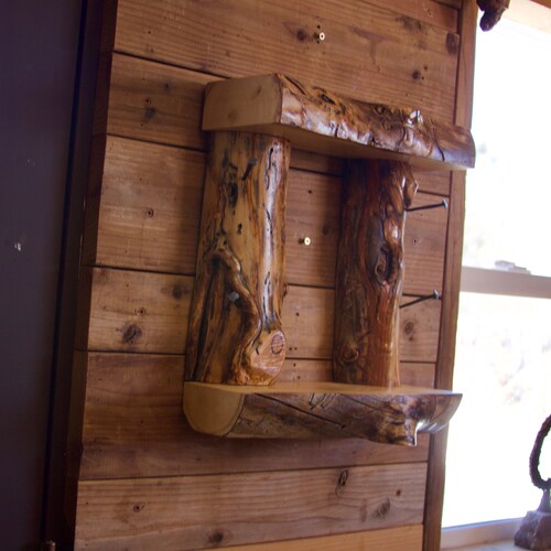Rustic entryway shops shelf - Cubby shelf - Rustic key holder for wall