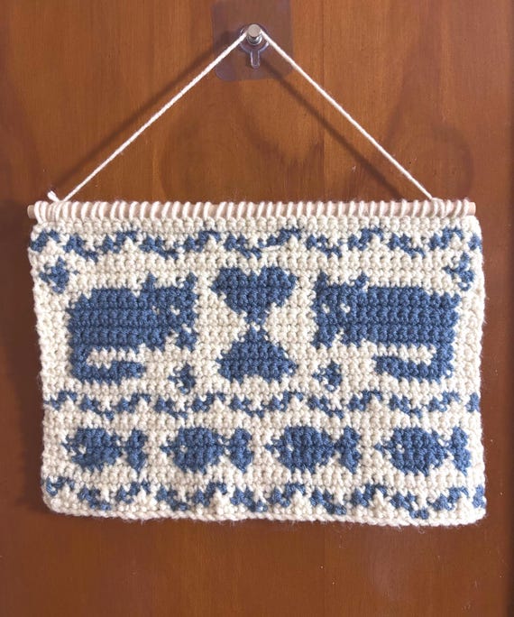 Crochet Tapestry Pattern Cats and Fish