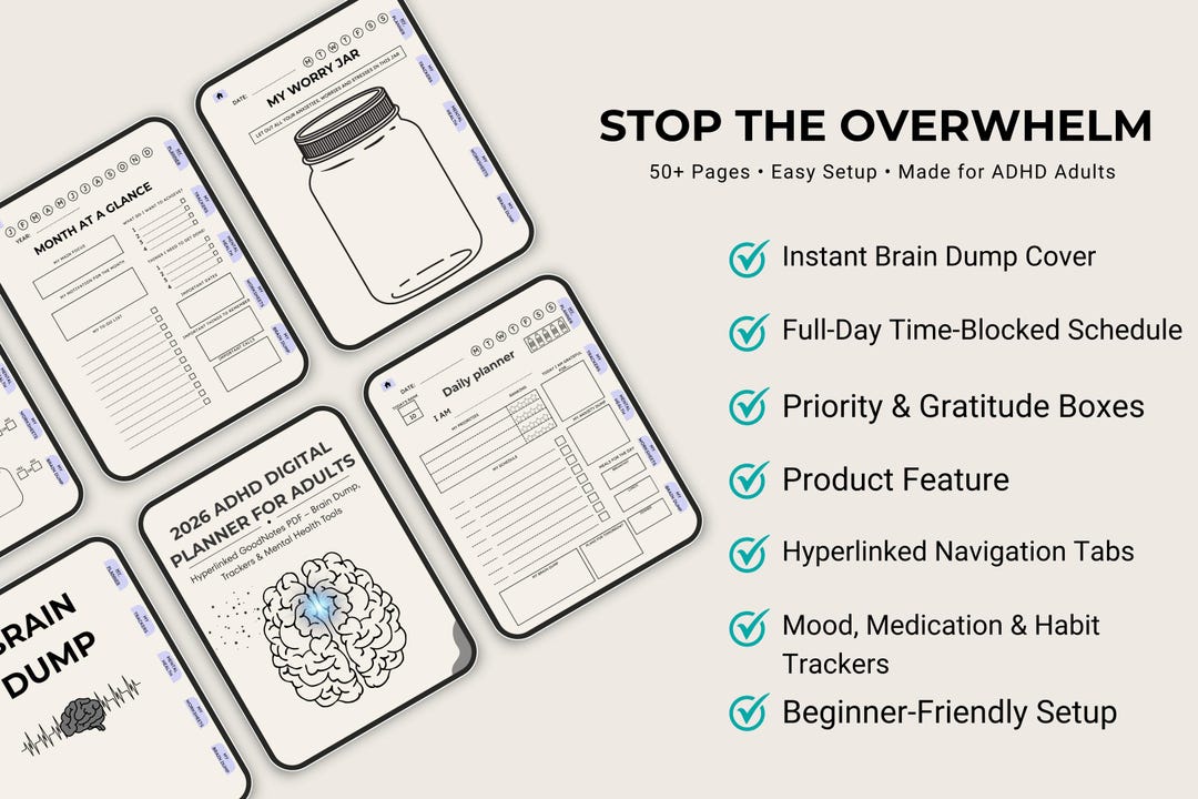 2026 ADHD Digital Planner for Adults – Hyperlinked Goodnotes PDF ...