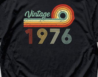 Camiseta retro de 50 cumpleaños, camiseta con el número 50 para mujer/hombre, camiseta de cumpleaños de los años cincuenta para esposa o esposo, regalo de camiseta de cumpleaños de 1976