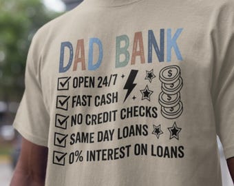 Camiseta divertida para papá, camiseta del banco de papá, camiseta del Día del Padre, camiseta de chiste de papá, regalo para papá de parte de los niños, camiseta para papá primerizo, camiseta de la vida de papá, regalo divertido para papá