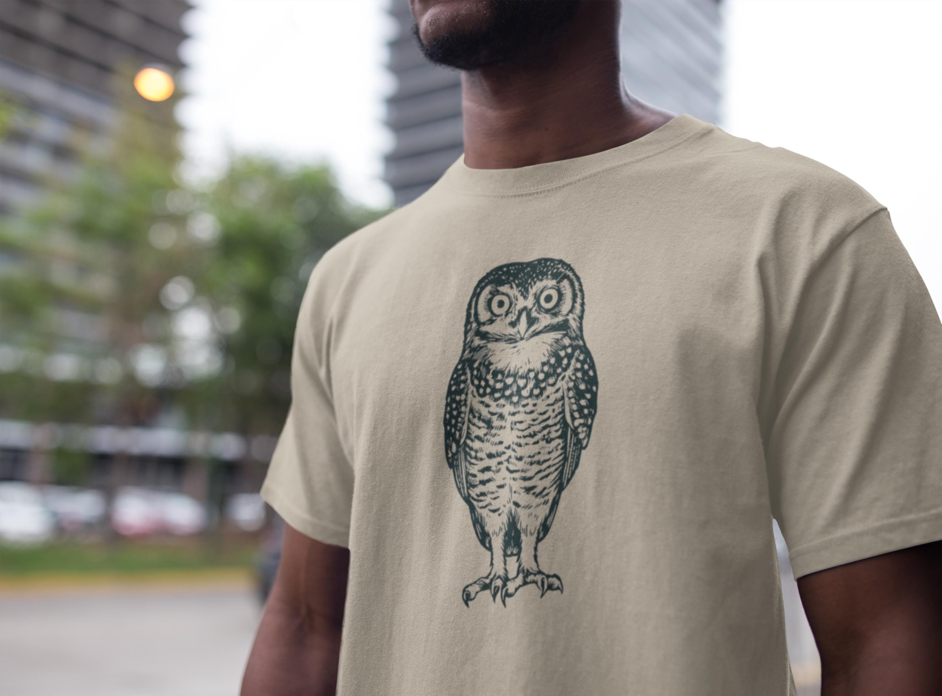 Linocut Owl Shirt, Dark Academia Tee, Goblincore Clothing, Nature Lover Witchy Gift, Folk Art Bird, 