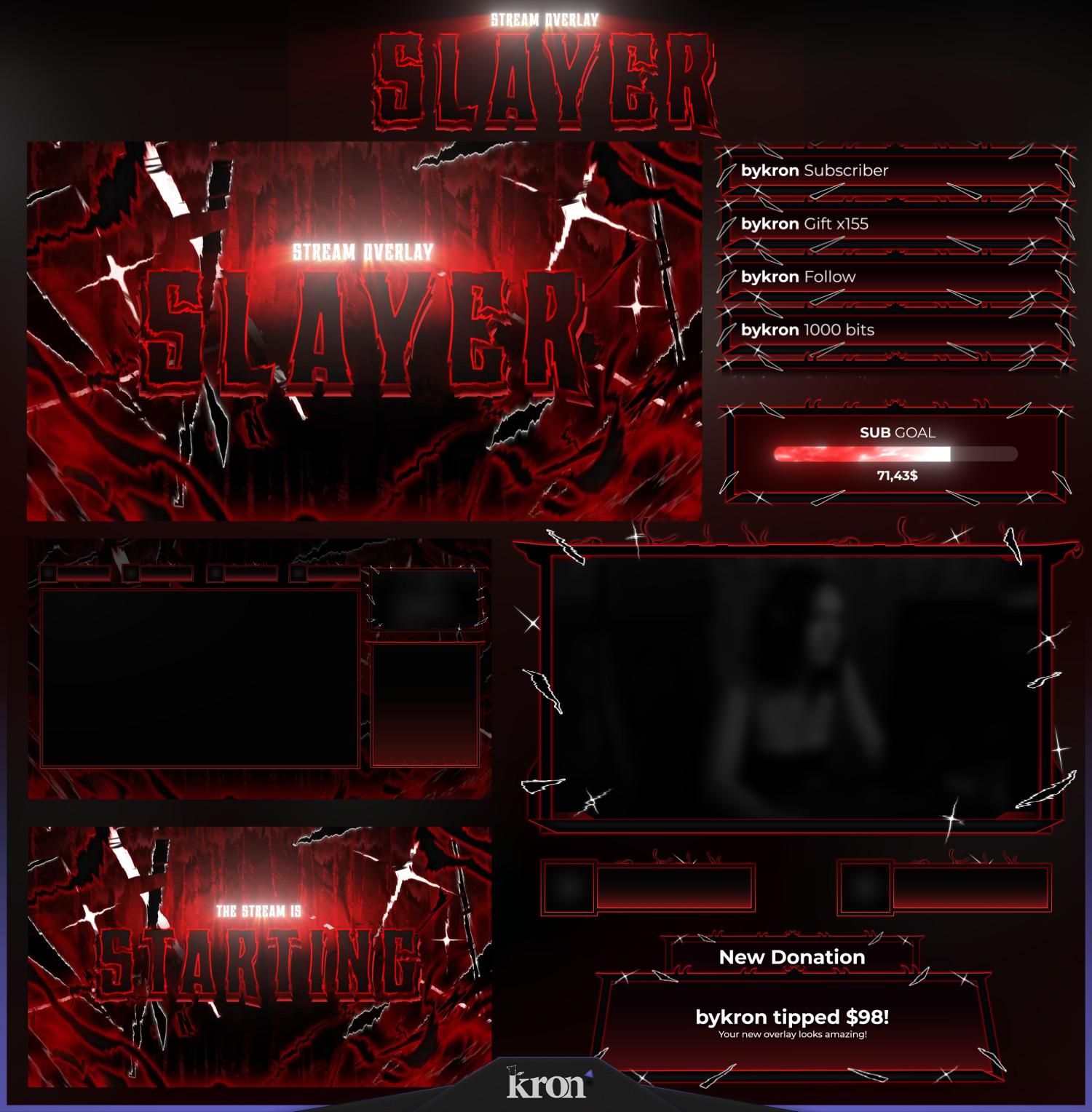 Scene Widget Slayer Stream Overlay Pack, Animated Scenes, Alerts, Widgets, Twitch ...
