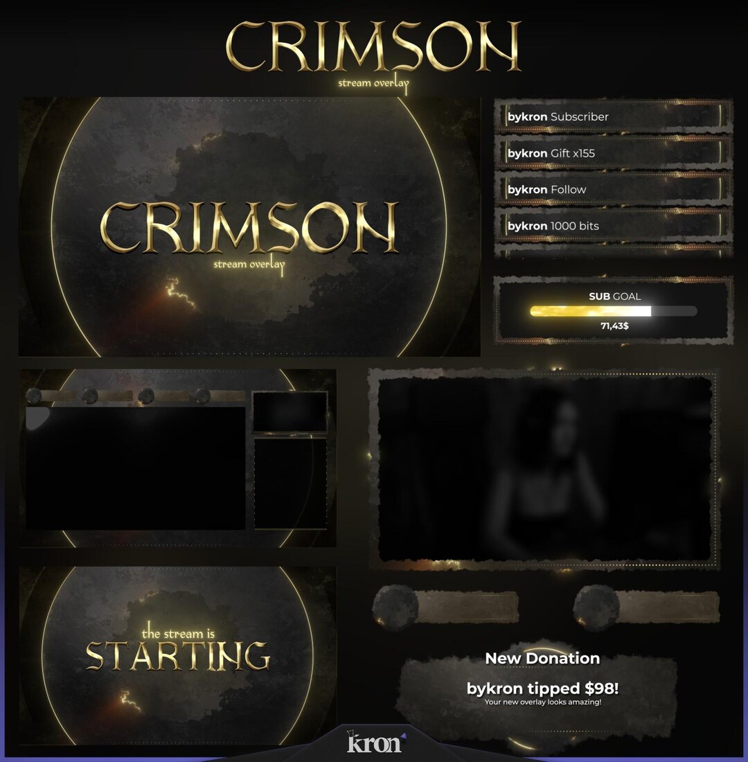 Scene Widget Crimson Desert Stream Overlay Pack, Animated Scenes, Alerts, Widgets ...