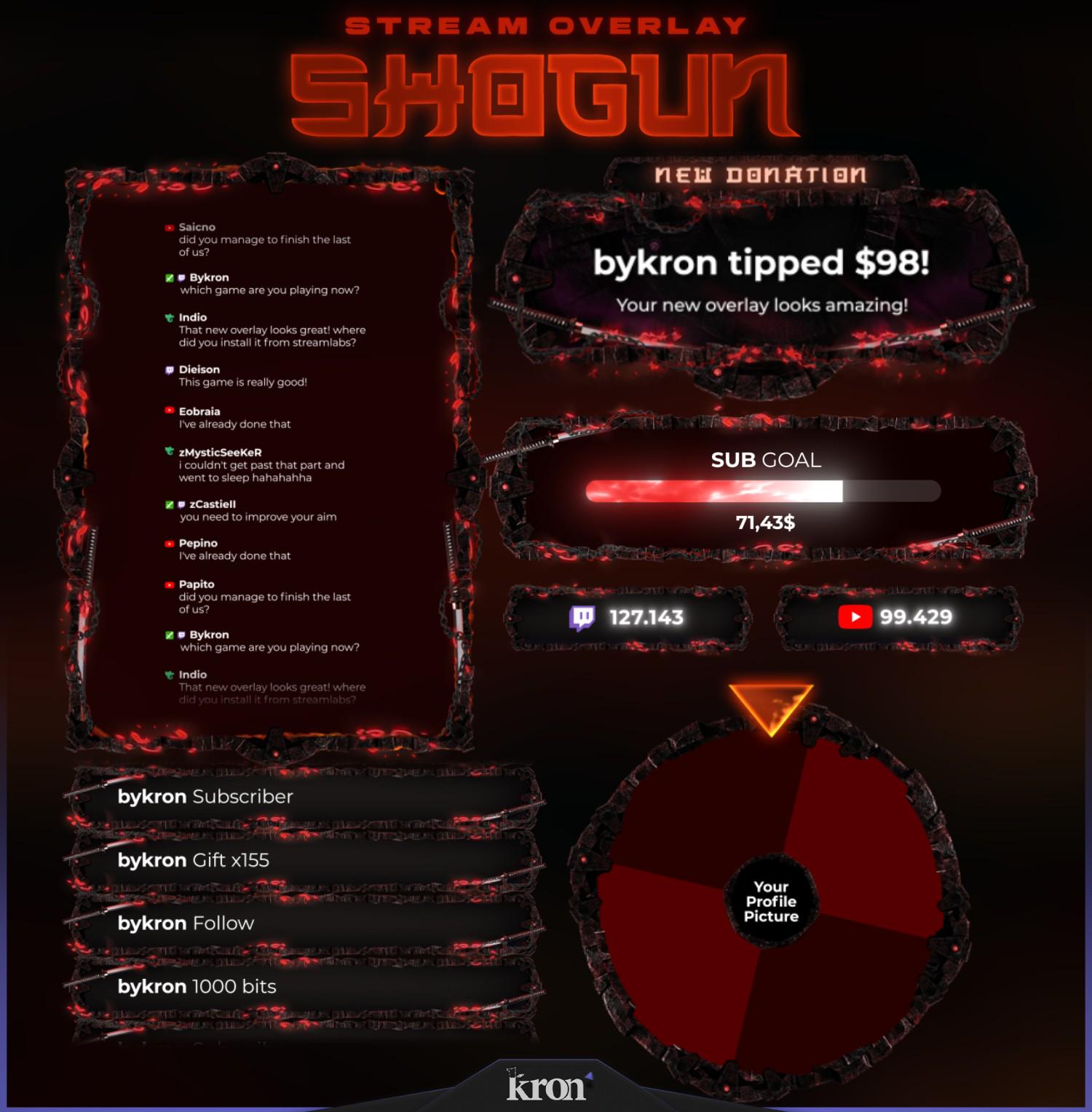 Scene Widget Shogun Stream Overlay Pack, Animated Scenes, Alerts, Widgets, Twitch ...