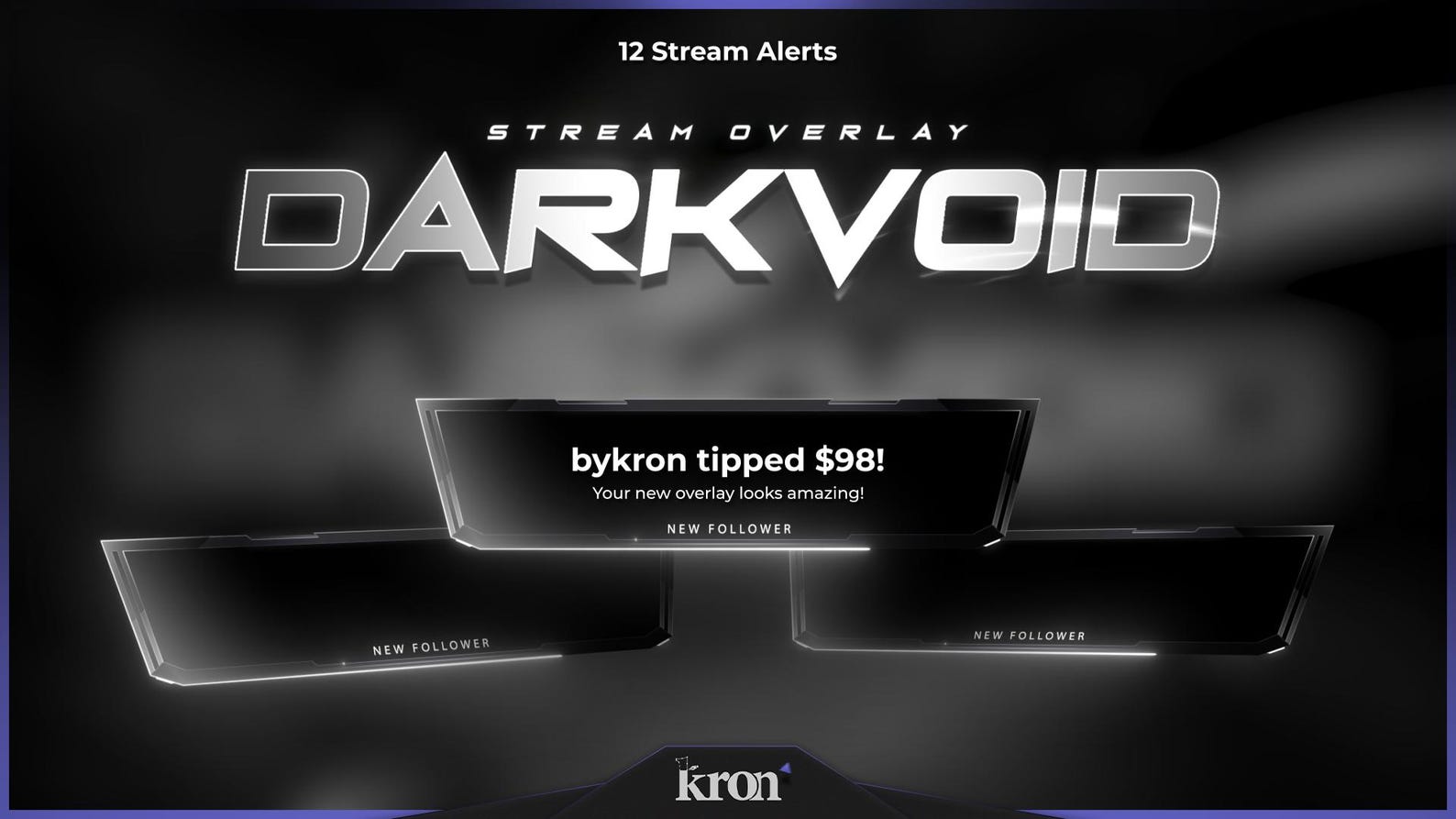 Dark Void Stream Overlay Pack, Animated Scenes, Alerts, Widgets, Twitch ...