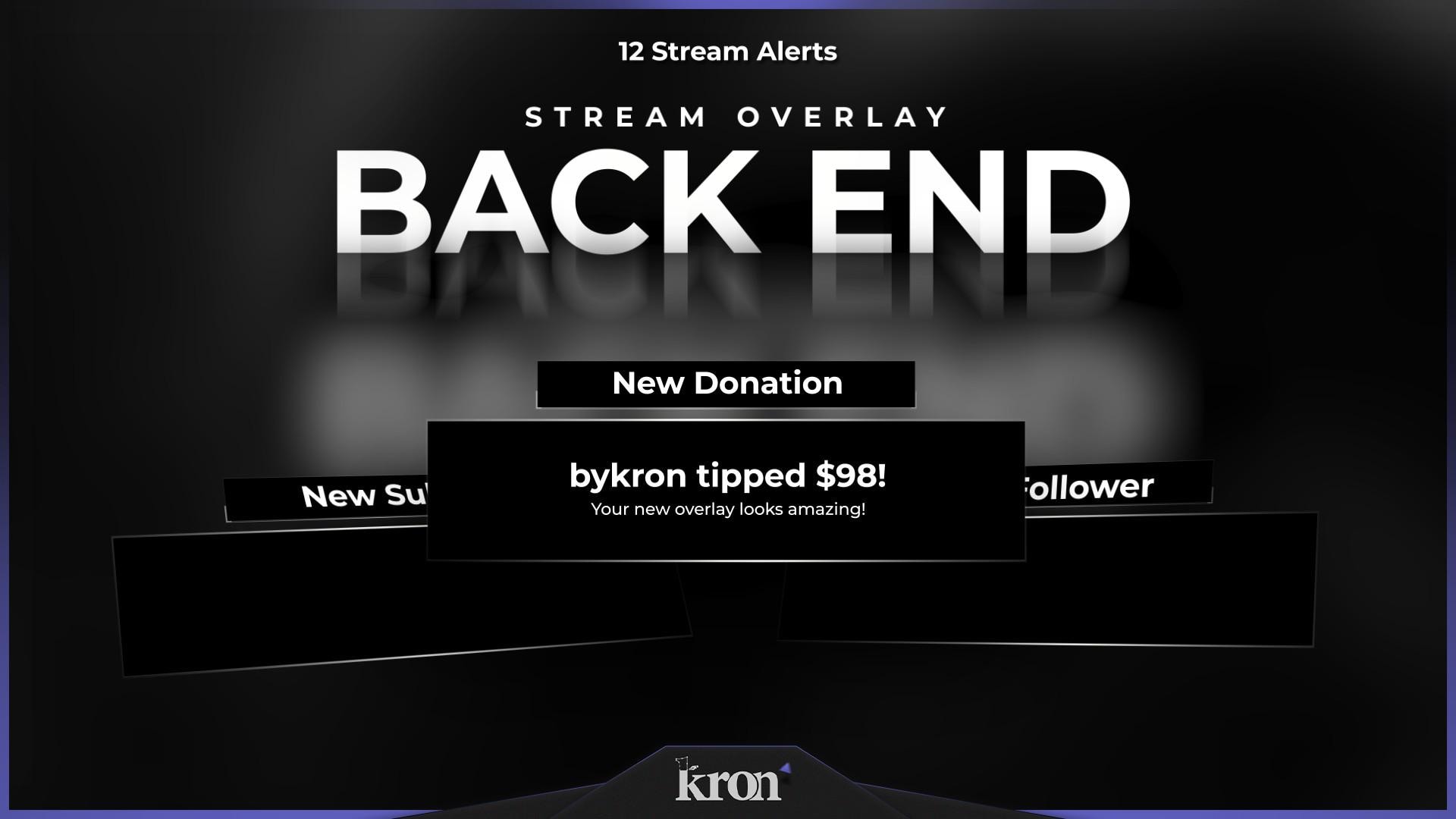 Back End Stream Overlay Pack, Animated Scenes, Alerts, Widgets, Twitch ...