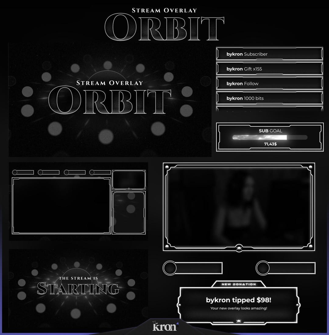 Orbit Stream Overlay Pack, Animated Scenes, Alerts, Widgets, Twitch ...